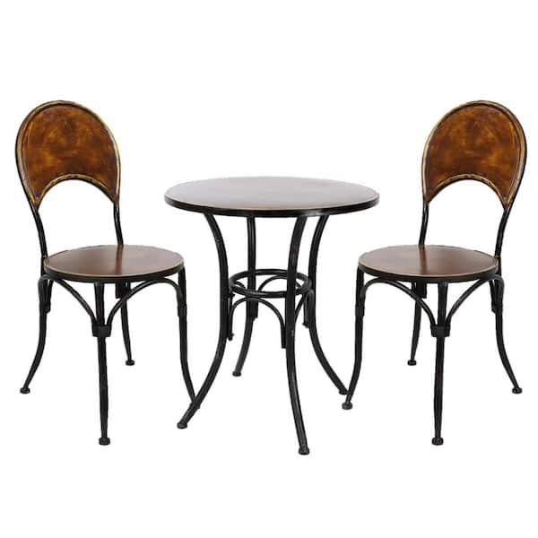 Zaer Ltd. International 3-Piece Metal Bistro Set in Copper