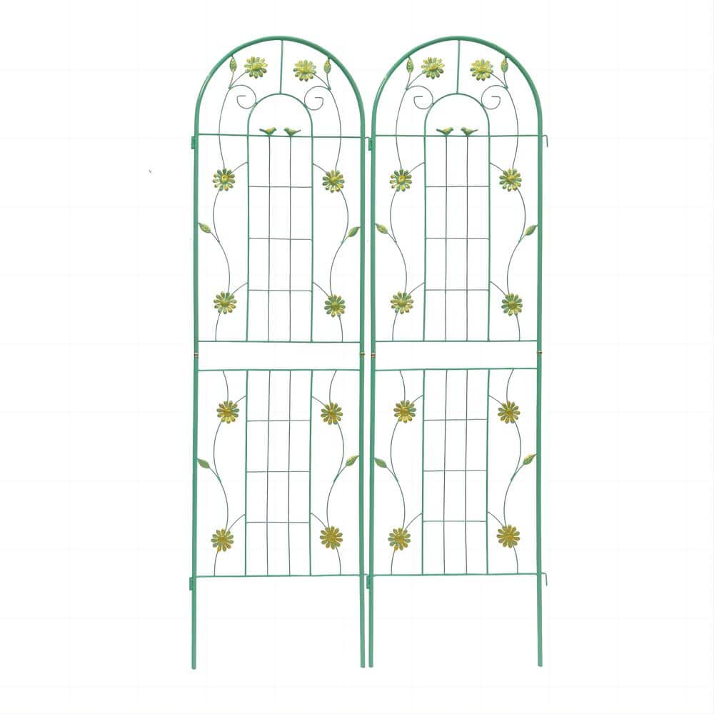 4-Pack Metal Garden Trellis 71 in. x 19.7 in. Rustproof Trellis for Climbing Plants Outdoor Flower Support Green price history on PriceWatchPro