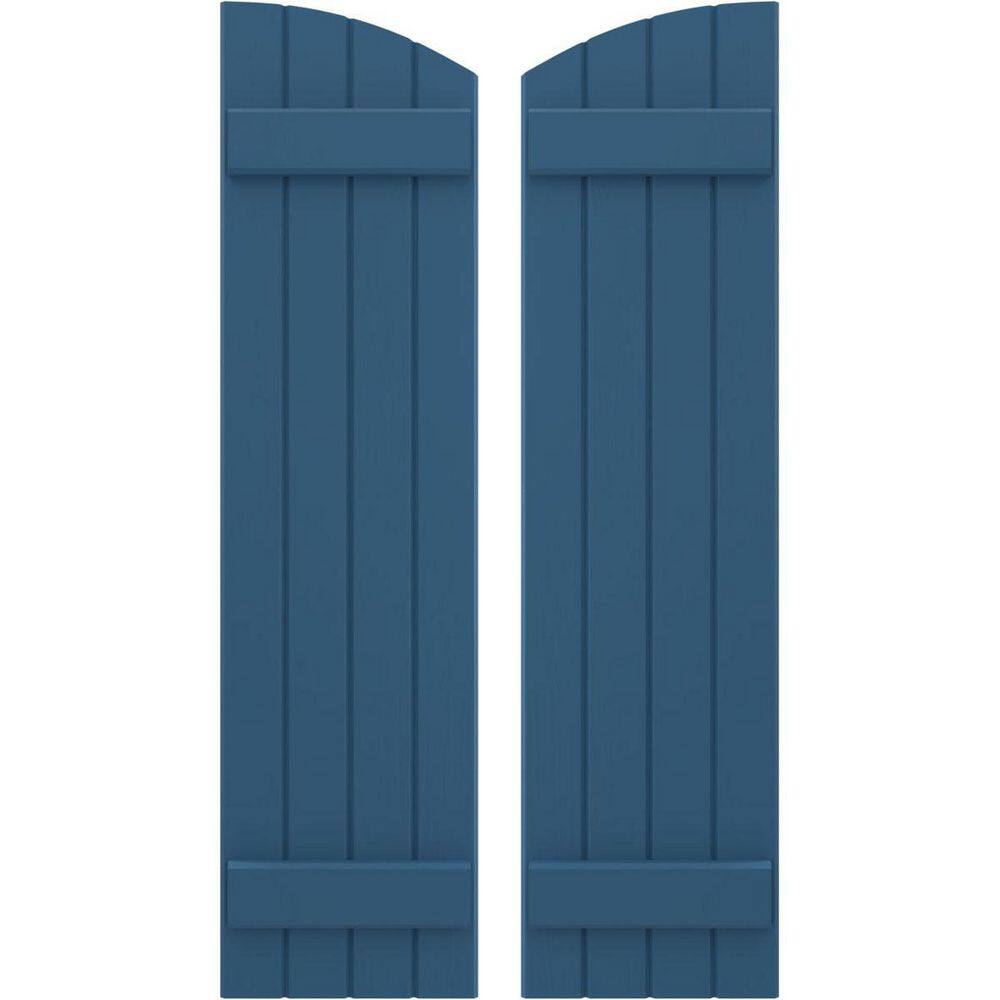 14 in. W x 50 in. H Americraft Exterior Real Wood Joined Board and Batten Shutters Elliptical Top Sojourn Blue price history on PriceWatchPro