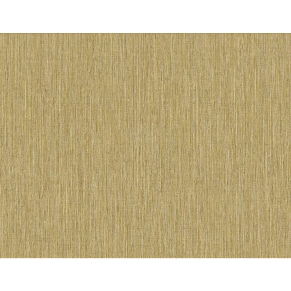 Seabrook Designs 60.75 sq. ft. Antique Gold Vertical Stria Embossed Vinyl Un-Pasted Wallpaper Roll