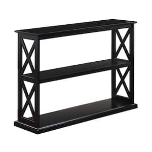 Coventry 42 in. L Black Rectangle Wood Console Table with Shelves