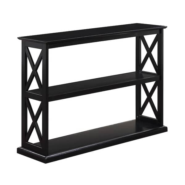 Convenience Concepts Coventry 42 in. L Black Rectangle Wood Console Table with Shelves
