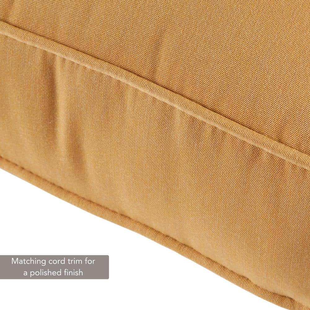 Wheat Yellow Sunbrella Fabric 2-Piece Deep Seat Cushion Set