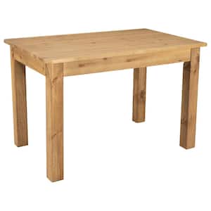 Rustic Light Natural Wood 4 Leg Dining Table (Seats 4)