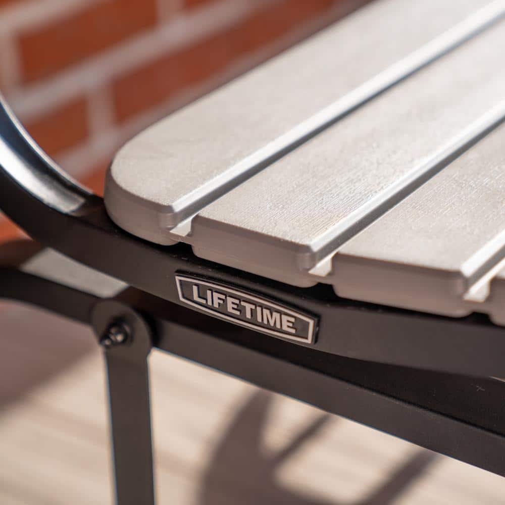 Gray Polyethylene and Steel Outdoor Glider Bench