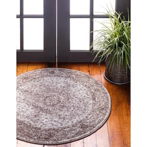 Bromley Midnight Light Brown 5 ft. Round Area Rug