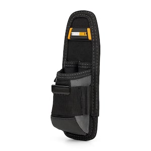 Utility Pouch, Black with 5 pockets and loops including plastic-lined utility knife pocket