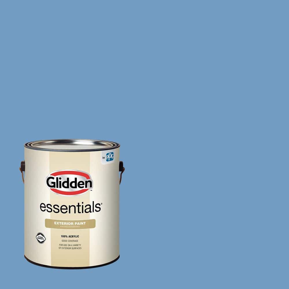 Glidden Essentials 1 gal. #PPG1161-4 Blue Promise Flat Exterior Paint ...