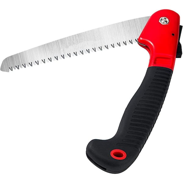 Unbranded 7.7 in. Red Stainless Steel Belt Closure Folding Saw XL Tooth Pruning According to Pruning Saw