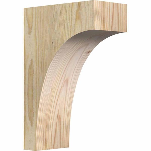 Ekena Millwork 4 in. x 8 in. x 12 in. Douglas Fir Huntington Rough Sawn Corbel