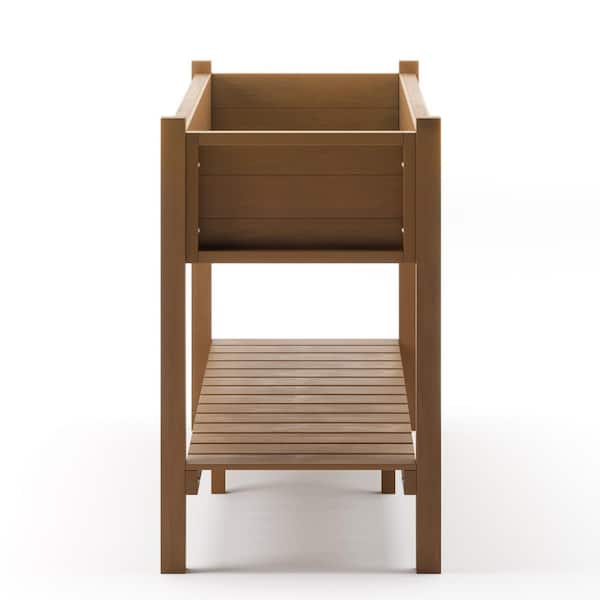 Raised Garden Bed, Elevated Wood Planter Box Stand for Backyard, Patio, Balcony-Teak