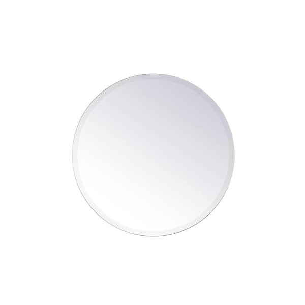 Unbranded Timeless Home 24 in. W x 24 in. H Round Frameless Silver Vanity Mirror