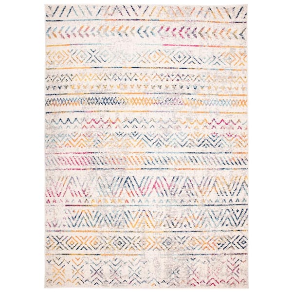 Geometric Distressed Bohemian 7 ft. 10 in. x 10 ft. Multi Area Rug