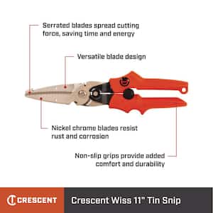 11 in. Straight-Cut Tin Snip
