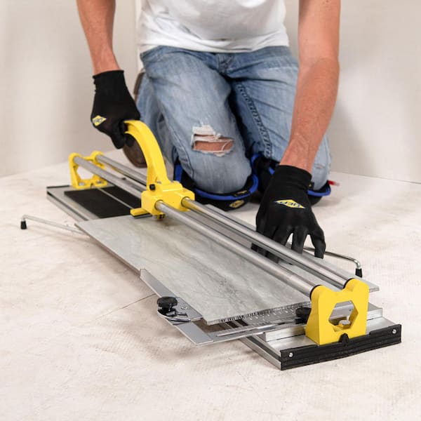 35 in. Professional Tile Cutter with Tungsten Carbide Blade and Side Arm Extensions Cuts Through Ceramic and Porcelain