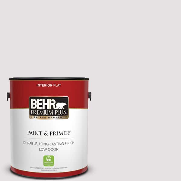BEHR PREMIUM PLUS 1 gal. #PR-W02 Early Crocus Flat Low Odor Interior Paint & Primer