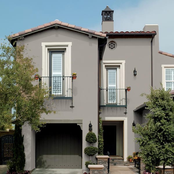 BEHR PREMIUM - 5 gal. #MS-84 French Gray Elastomeric Masonry, Stucco and Brick Exterior Paint