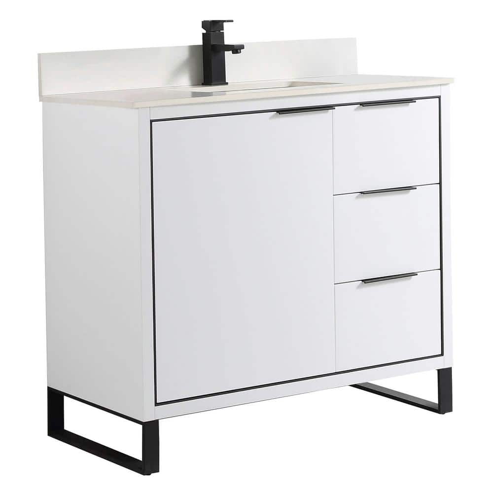Opulence 36 in. W x 18 in. D x 33.5 in. H Bath Vanity in White Matte with White Single sink Top price history on PriceWatchPro