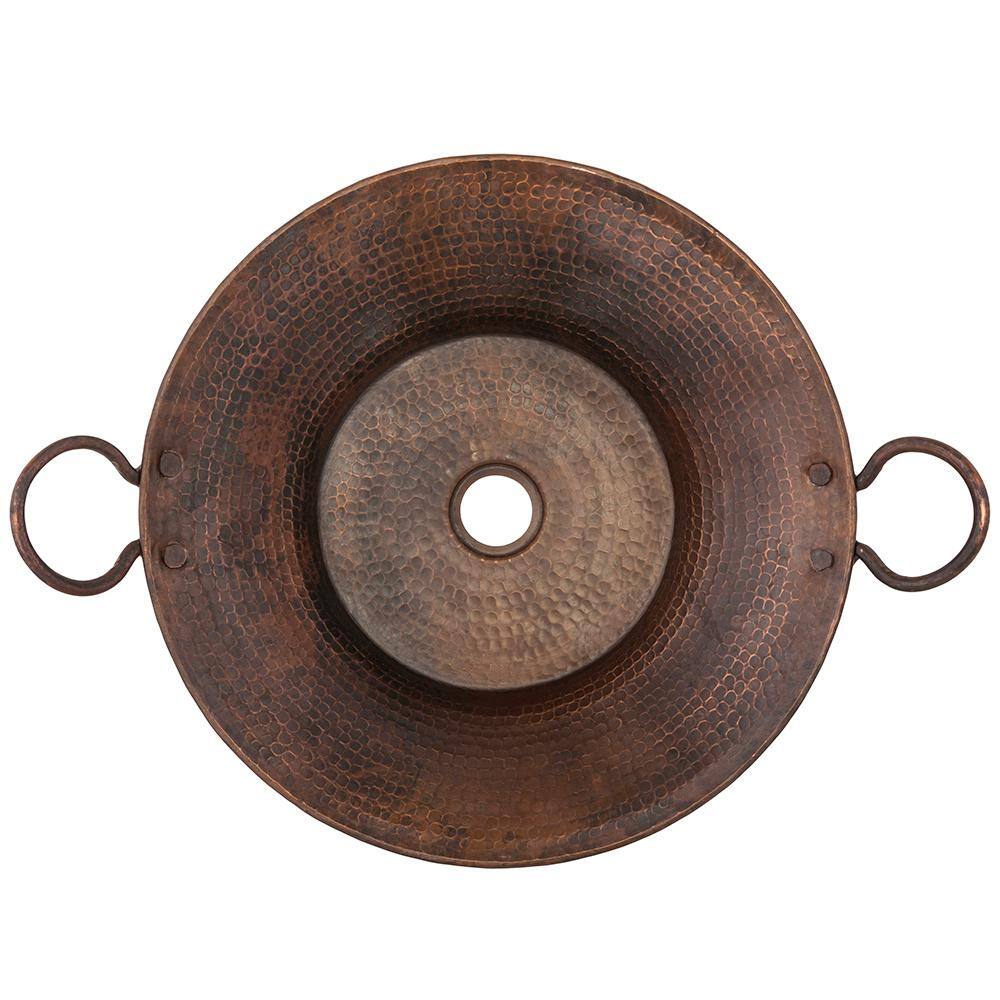 16" Round Hammered Copper Above-Counter Sink with Oil Rubbed Bronze Finish