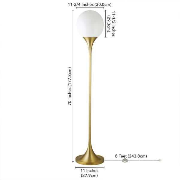 Meyer&Cross Mahdi 70 in. Brass Finish Torchiere Floor Lamp with