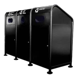 102 Gal. Steel Recycling Station in Black