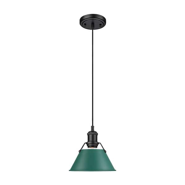 Orwell 100-Watt 1-Light Matte Black Shaded Pendant Light with Metal Shade, No Bulbs Included
