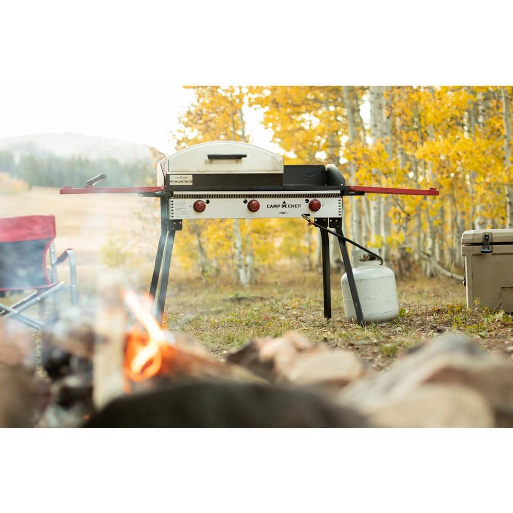 Pro 90X Black and Red 3-Burner Gas Stove
