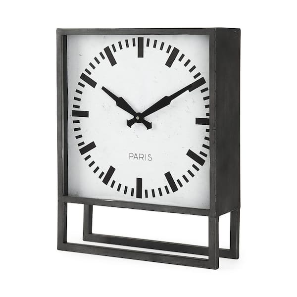 Mercana Felix Gray Metal Square Table Clock