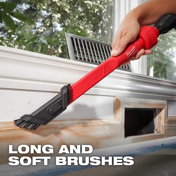 Milwaukee - AIR-TIP 1-1/4 in. - 2-1/2 in. 3-IN-1 Crevice & Brush Tool Wet/Dry Shop Vacuum Attachment (1-Piece)