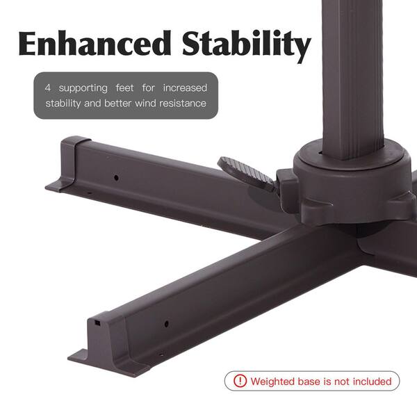 JEAREY SunShade Deluxe 11 ft. Square Cantilever Umbrella