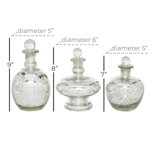 Litton Lane Clear Glass Traditional Decorative Jars (Set of 3)