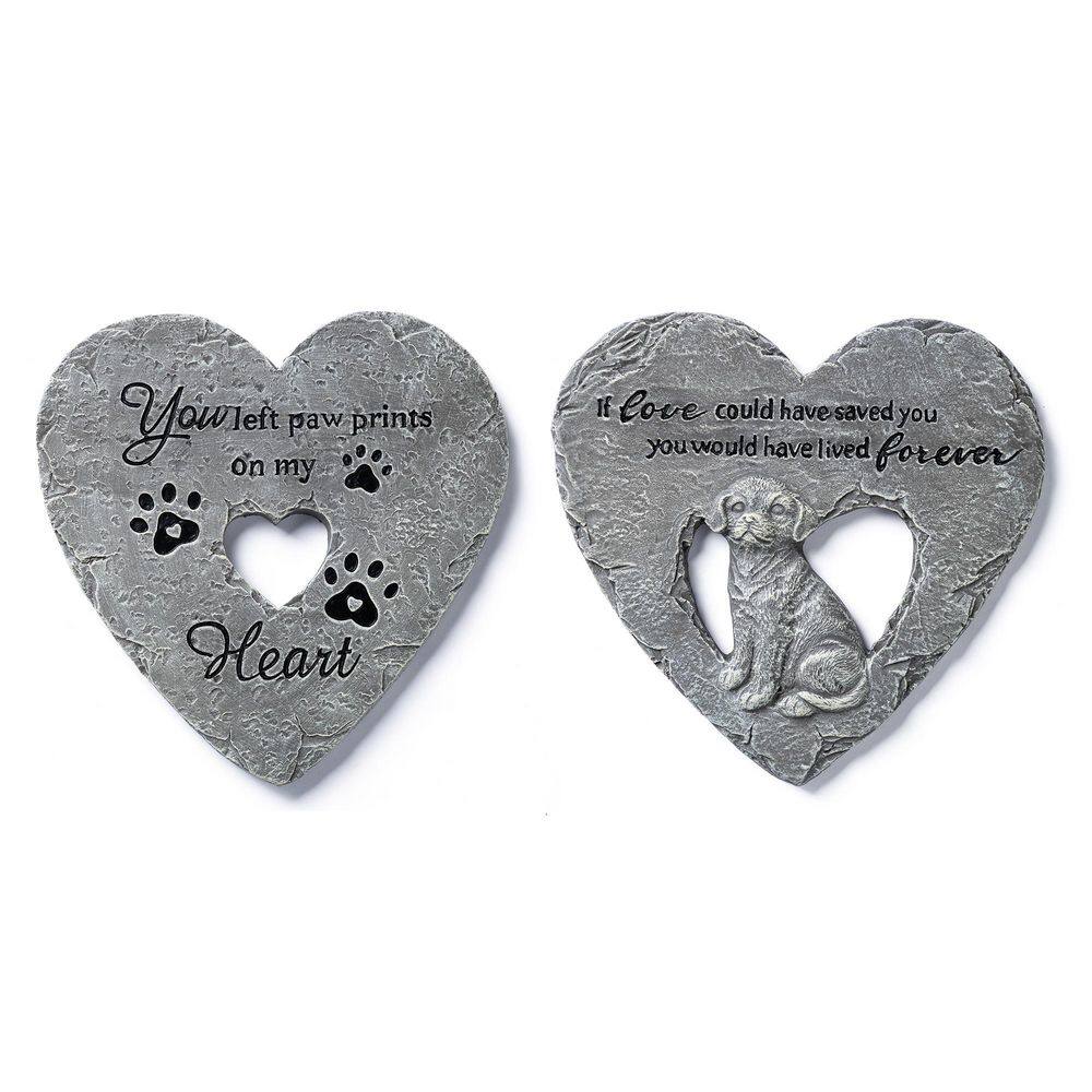 10 in. D Set of 2 Cement Heart Shaped Paw Prints and Dog Memory Stepping Stones price history on PriceWatchPro