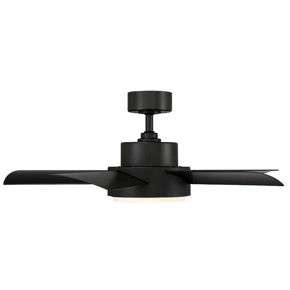Vox 38" Matte Black Smart Ceiling Fan with LED Light and Remote