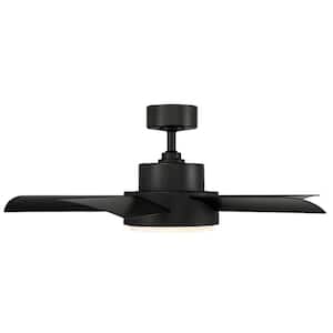 Vox 38 in. Smart Indoor/Outdoor Matte Black Standard Ceiling Fan 3000K Integrated LED with Remote