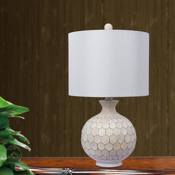 Fangio Lighting 21.5 in. Antique Ivory Resin Table Lamp W-6225