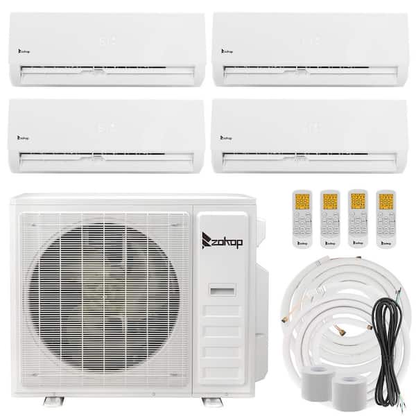 19 SEER2 36,000 BTU 3-Ton 4-Zone WiFi Ductless Mini Split Air Conditioner with Heat Pump 9K Plus 9K Plus 9K Plus 12K
