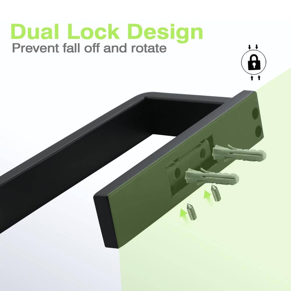 Matte Black Stainless Steel Wall-Mount Toilet Paper Holder