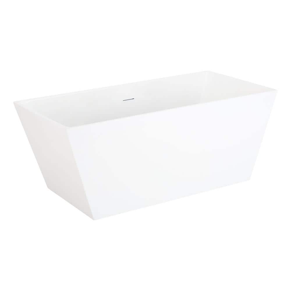 SIGNATURE HARDWARE Hibiscus 59 in. x 30 in. Soaking Bathtub with