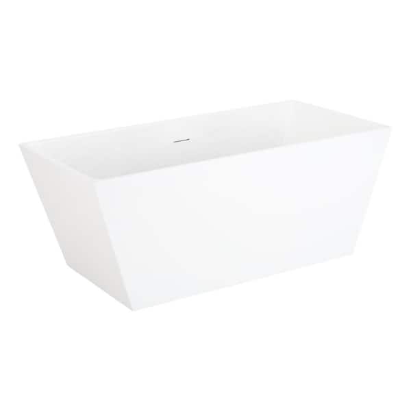 Hibiscus 59 in. x 30 in. Soaking Bathtub with Center Drain in White