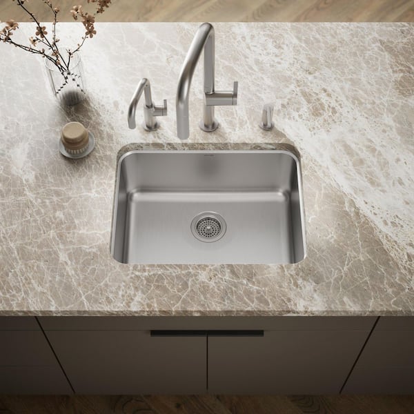Undertone Undermount Stainless Steel 23 in. Single Bowl Kitchen Sink