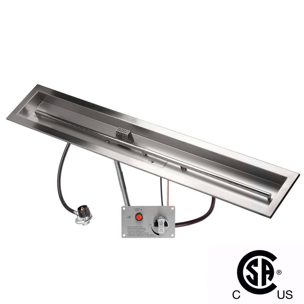 CSA Certified 48 in. x 6 in. Outdoor, Stainless Steel, Electronic Ignition, Propane Fire Pit Burner Kit price history on PriceWatchPro