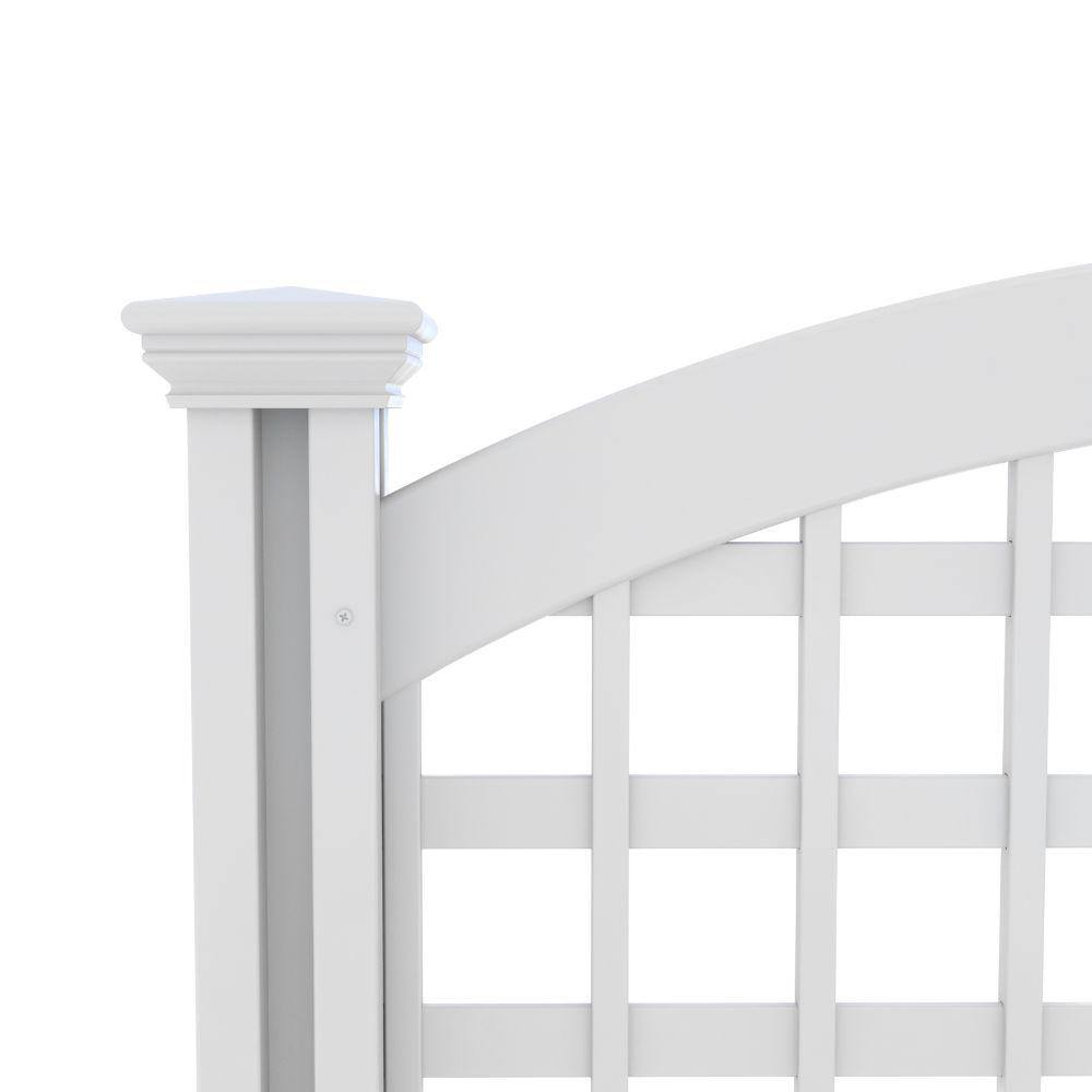 White Vinyl Freestanding Lattice Screen with Planter Box