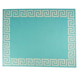 Teal and Ivory 7.1 ft. x 10 ft. Area Rug