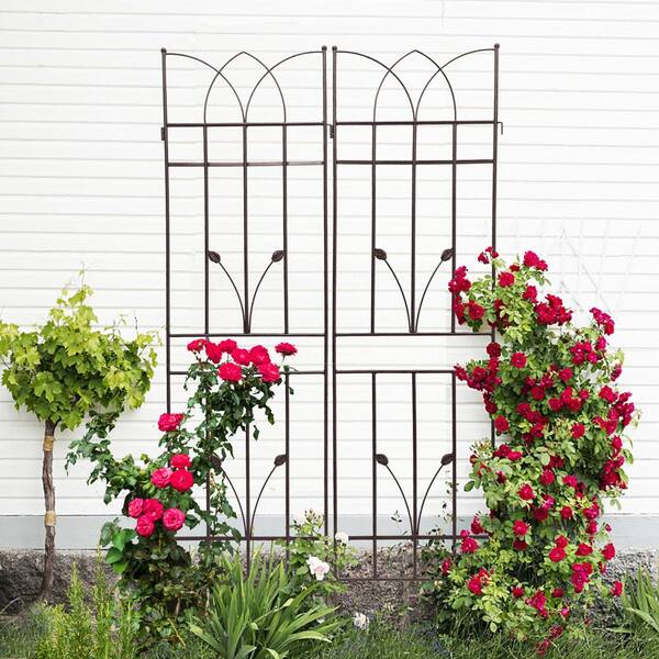 Unbranded - 71 in. H Outdoor Brown Rustproof Garden Metal Trellis