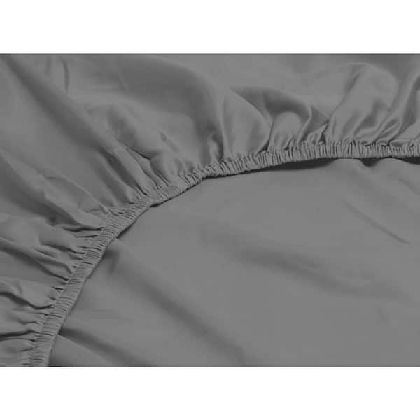 Gray Brushed Extra Soft 1800-Luxury Embossed Polyester Deep Pocket