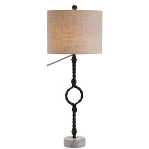 Mercer 32.5 in. Metal/Marble and Black/Gray Table Lamp