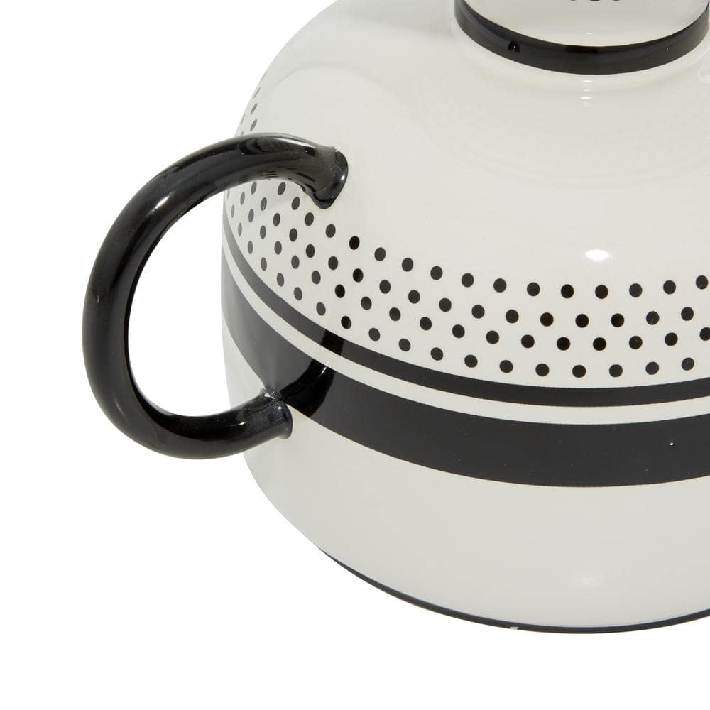 White and Black Ceramic Decorative Table Vase