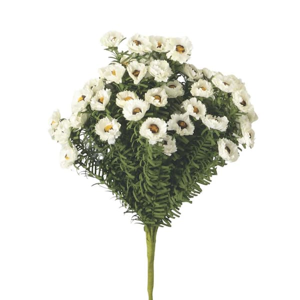 SULLIVANS 16 in. White Indoor Artificial Daisy Flower Bush