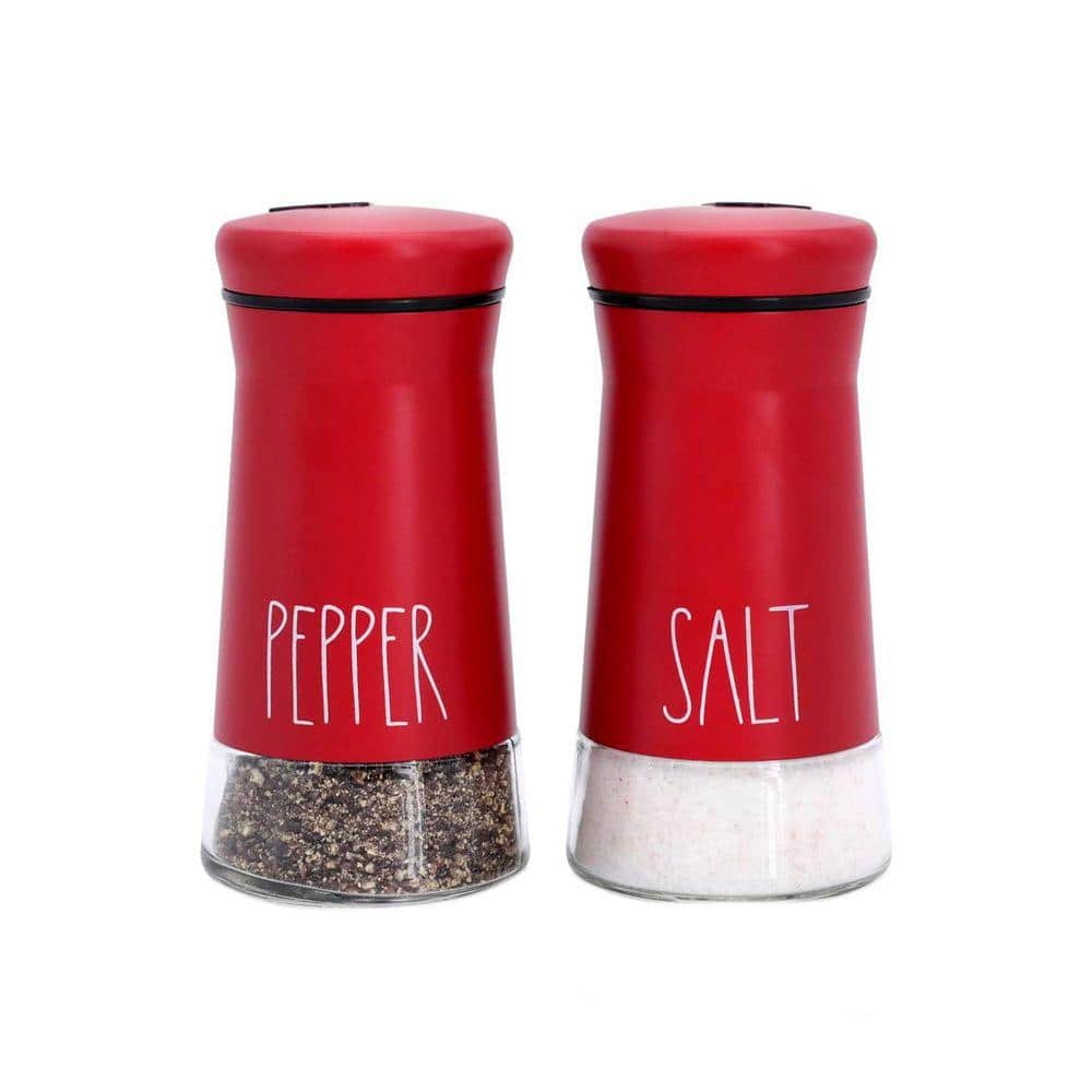 Lynzavix Adjustable Pour Holes Series Red Salt and Pepper Shakers