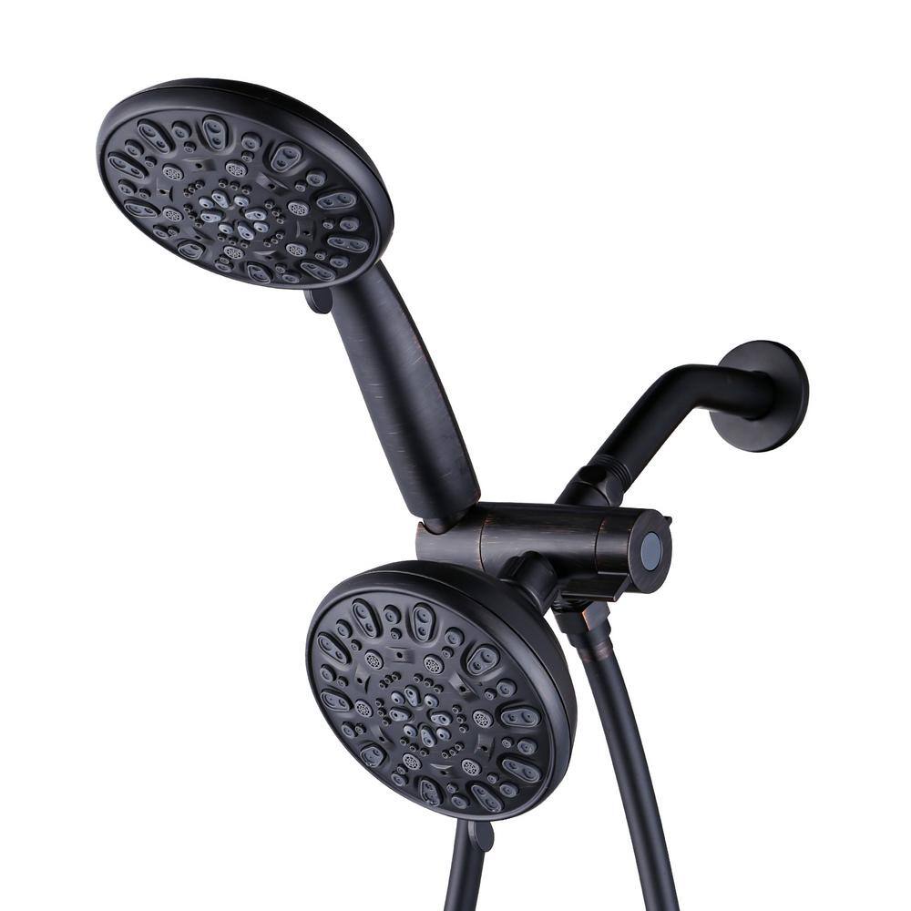 ARCORA 7-Spray Patterns with 1.8 GPM 4.5 in. Wall Mount Rain Fixed Shower Head in Oil Rubbed Bronze